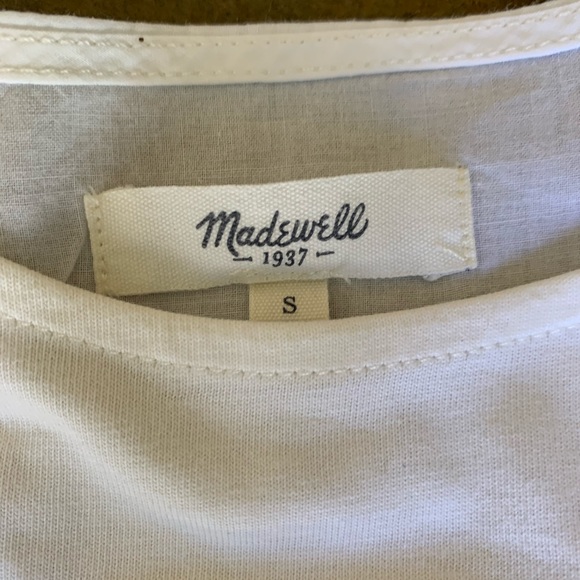Madewell Cotton Top Tee Blouse Split Back Sz S M - Picture 6 of 12